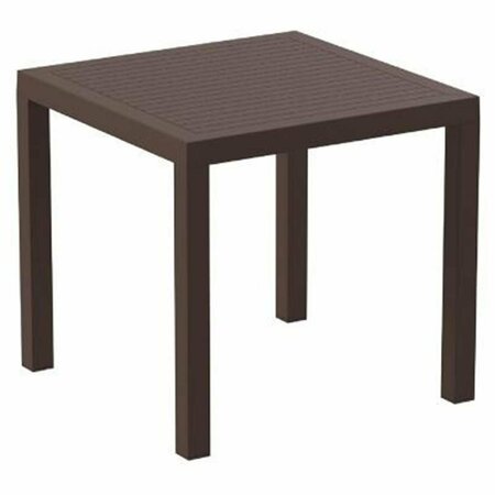 FINE-LINE 31 in. Ares Resin Square Dining Table, Brown FI214008